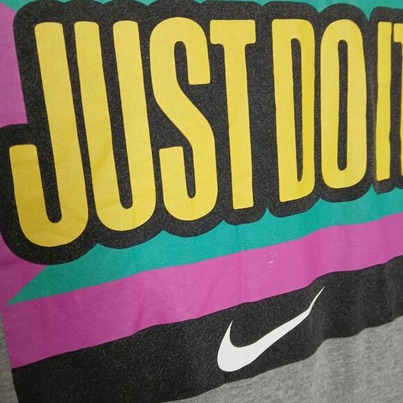 Nike Gray Just Do It Graphic Shirt Mens LG Training Basic Casual Everyday Retro - Picture 3 of 8